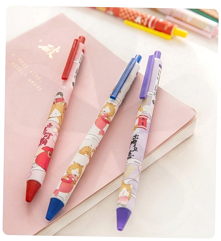 逢考必过按动笔三年二班麻球逢考必过中性笔按动式05按动笔高颜值少女