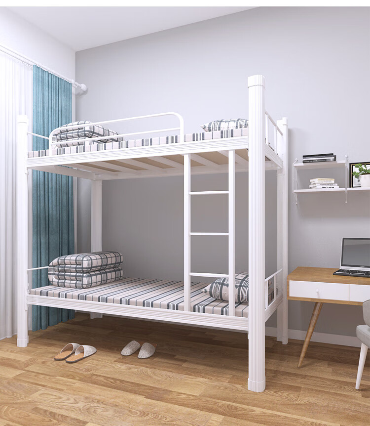 铁架床上下铺铁架床员工宿舍学生寝室校用钢制双层床公寓工地高低架子