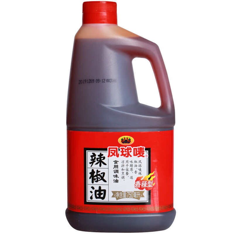 凤球唛辣椒油750ml桶餐饮火锅卤菜凉拌麻辣烫捞汁红油调味油180ml凤球