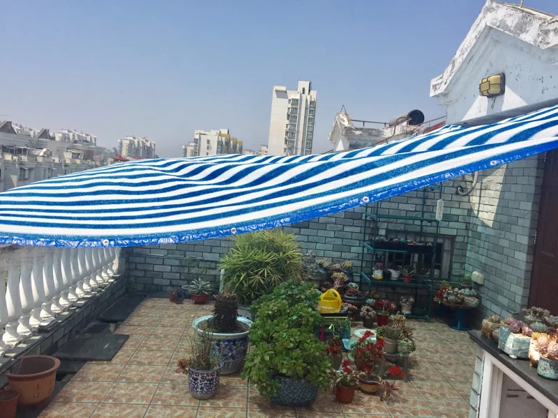 遮阳网布彩色条纹遮阳网加密加厚防晒网隔热网别墅庭院车棚楼顶阳台
