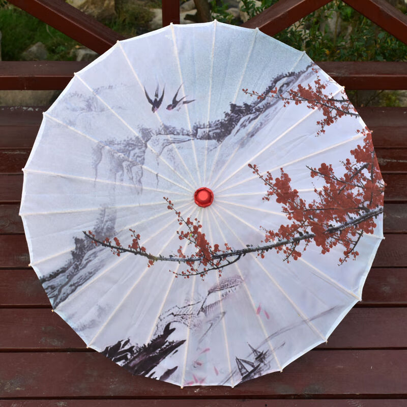 古风油纸伞女中国风舞蹈演出古典古装汉服绸布伞旗袍道具装饰红伞图案