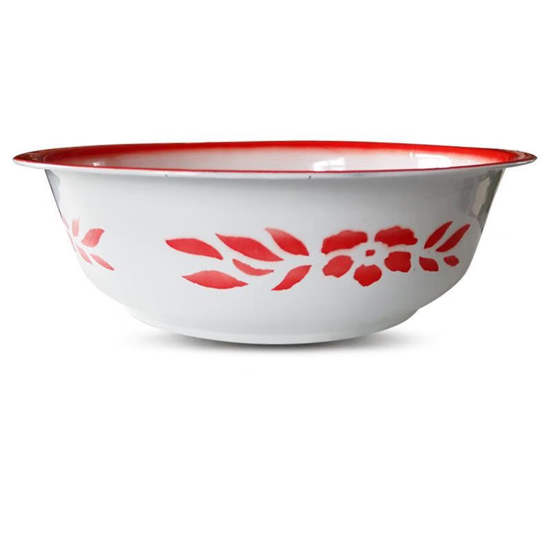 搪瓷盆加厚加深洗脸盆洋瓷盆老式怀旧传统搪瓷面盆结婚喜庆用品铁盆