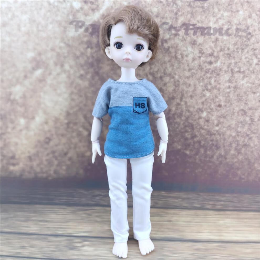 男芭比娃娃30厘米男孩王子娃娃衣服男朋友男娃玩具礼物品换装套 驼色