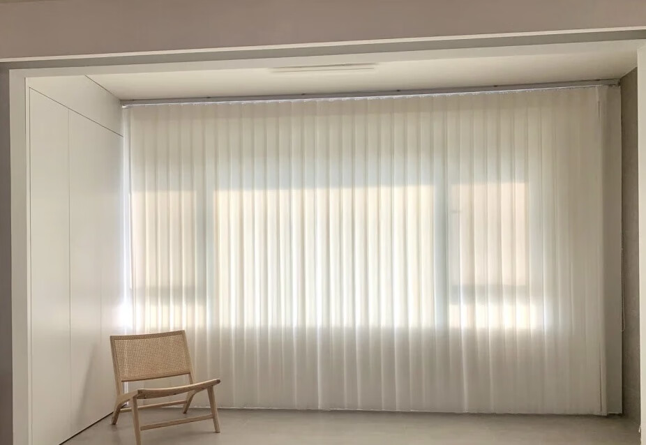 哈纳斯梦幻帘垂直竖百叶窗帘电动客厅卧室阳台落地纱窗隔断办公室纯色