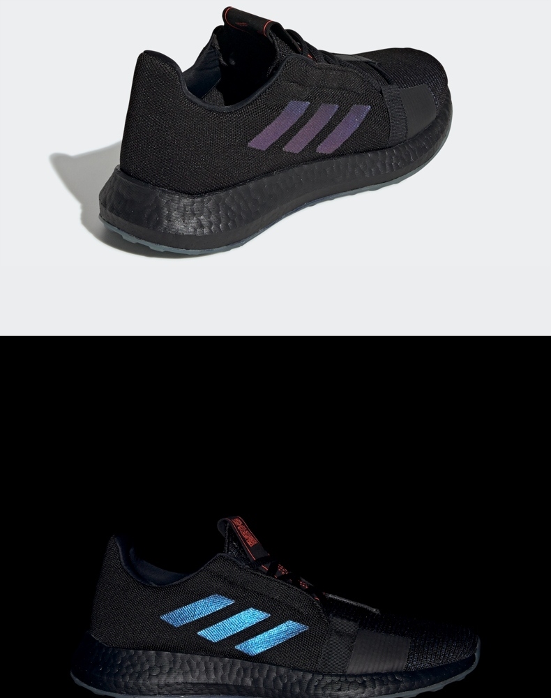 adidas阿迪达斯官网SENSEBOOST GO M男子运动休闲舒适跑步运动鞋EF0709 黑色/偏光紫 42(260mm)