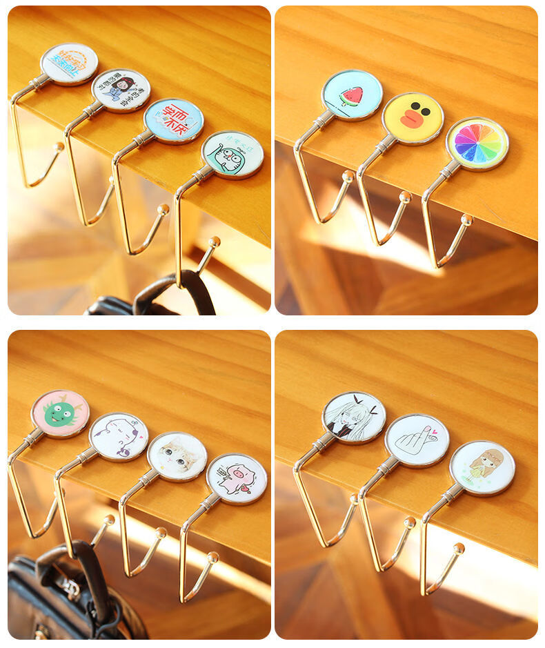 学生书包挂钩课桌办公室收纳创意挂包神器强承重免打孔可重复使用 3个
