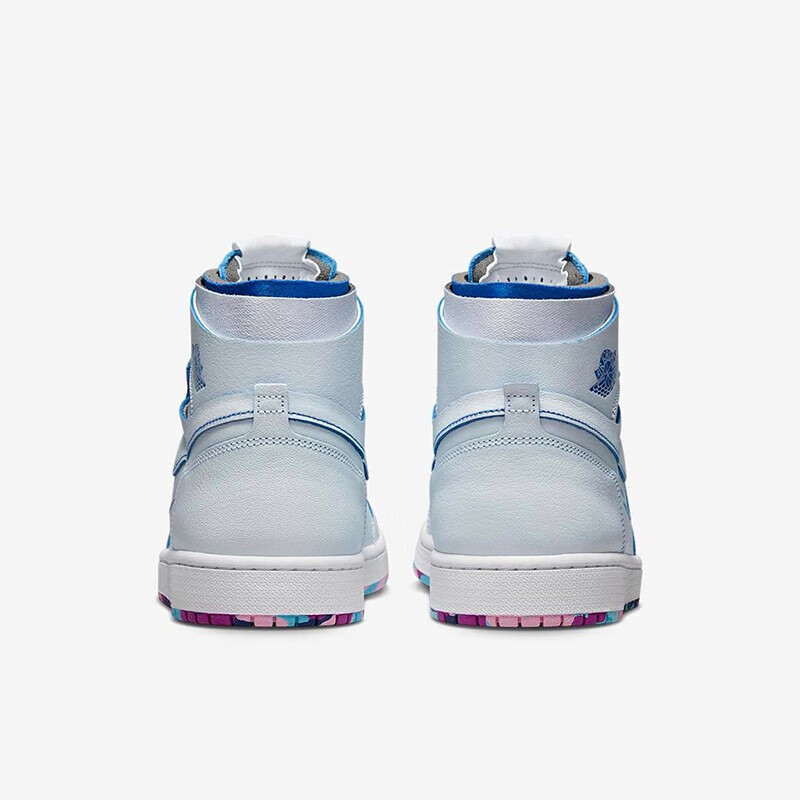 耐克nike air jordan 1 zoom aj1男鞋 白蓝 刮刮乐 高帮休闲篮球鞋 dx