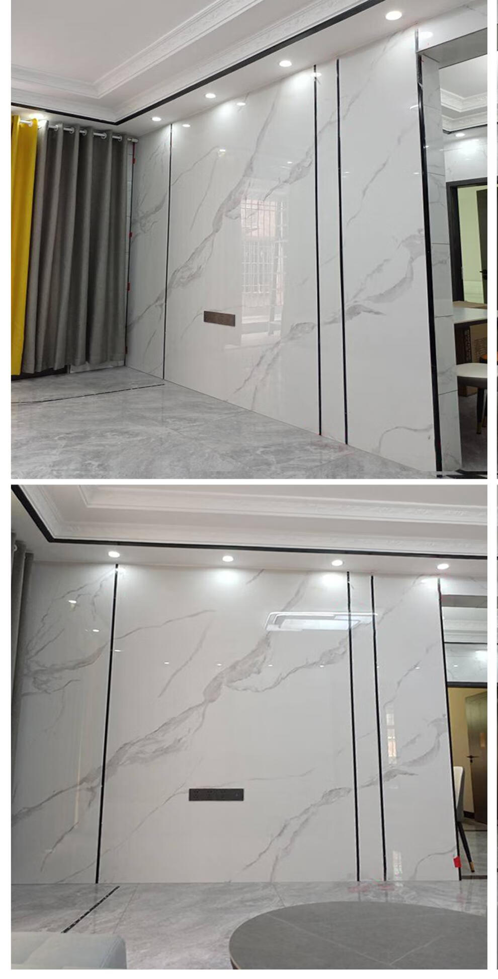 岩板背景墙岩板电视背景墙800x2600连纹岩石大板大气轻奢背景墙电视墙