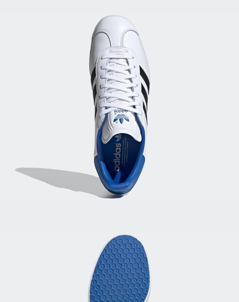 阿迪达斯官网 adidas 三叶草 gazelle 男鞋经典运动鞋fu9665 白/蓝/黑