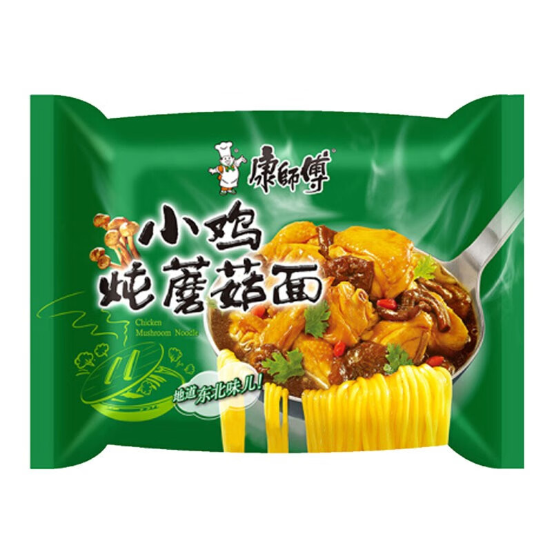 康师傅方便面经典小鸡炖蘑菇面96g24袋装泡面速食面即食面
