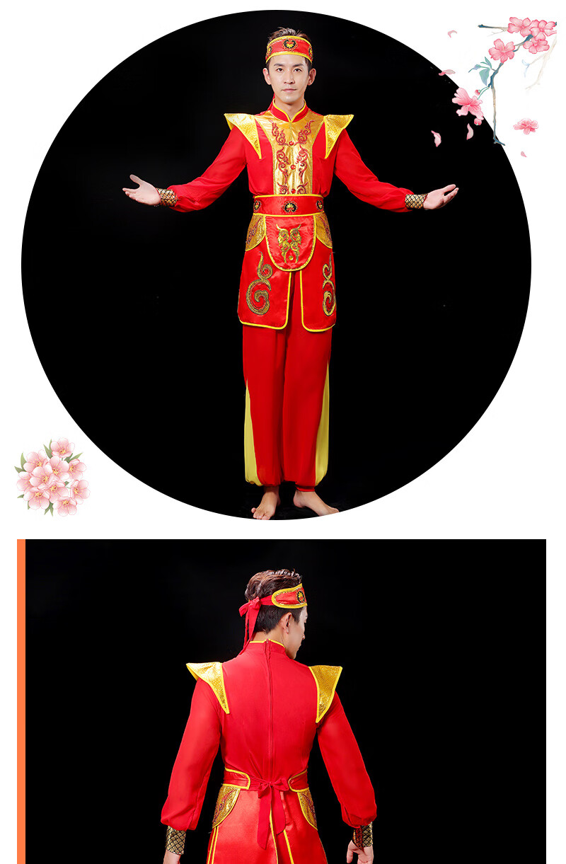 夏天威风锣鼓服装新款锣鼓队服喜庆中老年打腰鼓服装开场舞水鼓战鼓