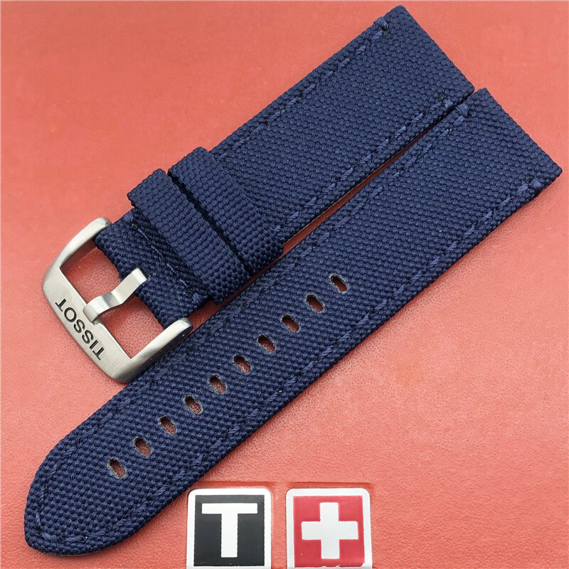 60适用于天梭速驰表带1853t116尼龙 t116617a原厂帆布手22mm针扣男