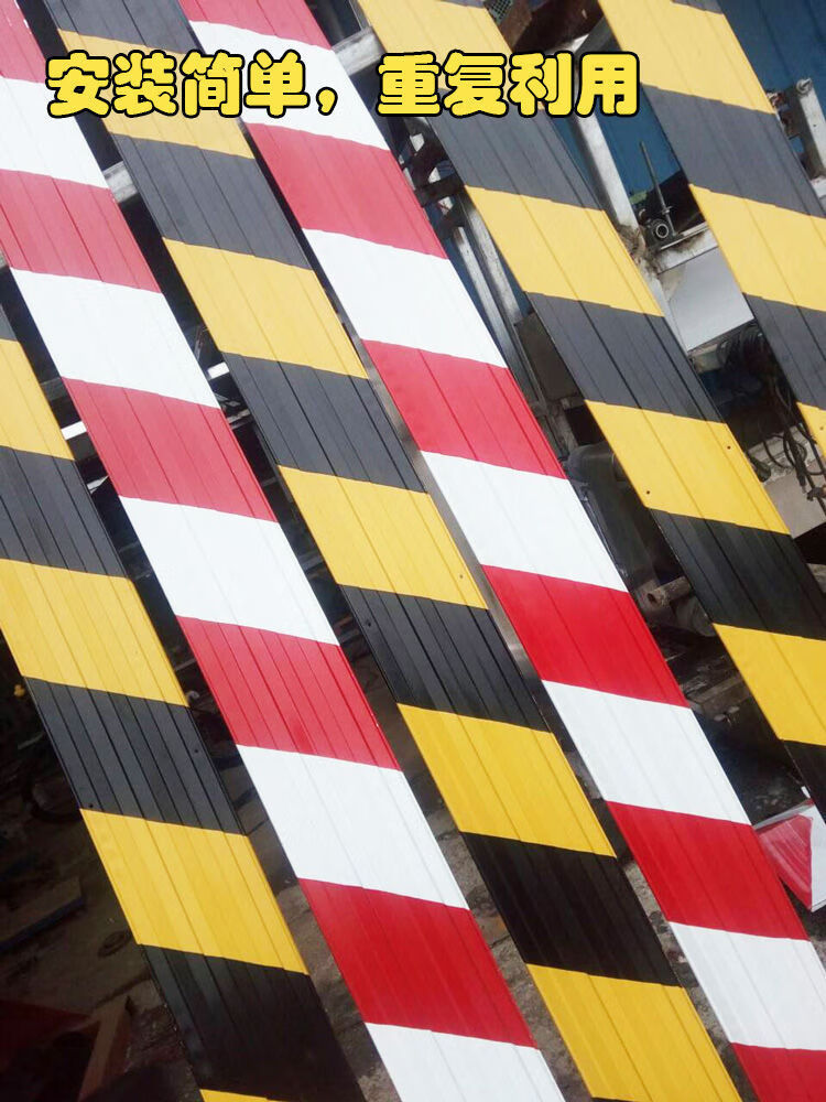 警示条红白黄黑楼层镀锌铁皮护栏踢脚板建筑工地外架警示带隔离带 黑