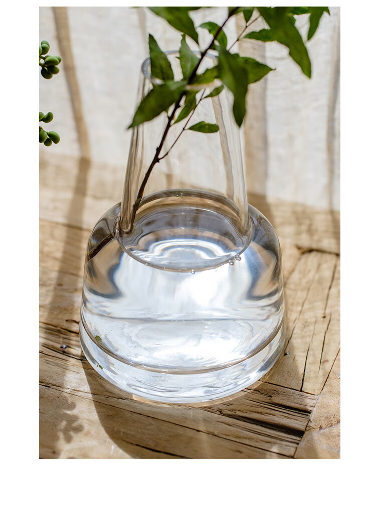 掬涵小口花瓶玻璃透明北欧城堡花器ins玻璃瓶桌面装饰摆件b宽98高14cm