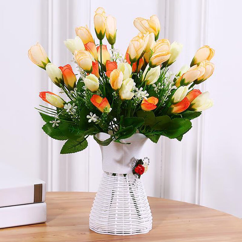 客厅酒柜电视柜假花仿真花束装饰品摆件室内餐桌塑料花卉盆景摆设升级