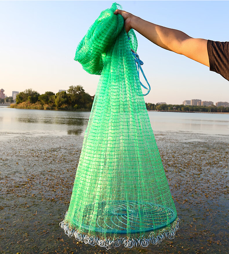 渔网 鱼网 撒网飞盘 美式手抛网 抖音网红款撒网大飞盘式圆盘手撒手抛