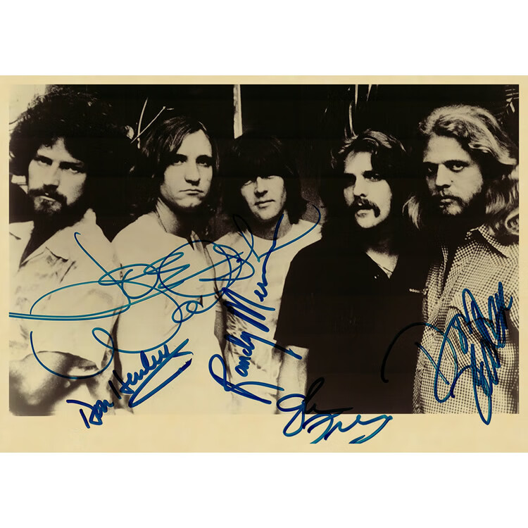 老鹰乐队音乐海报 牛皮纸复古装饰画 摇滚怀旧贴画 人物无框画 米白色