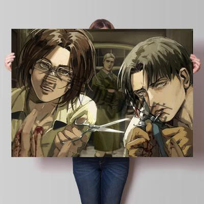 进击的巨人动漫海报周边兵长艾伦利威尔三笠自由之翼宿舍卧室墙贴进击