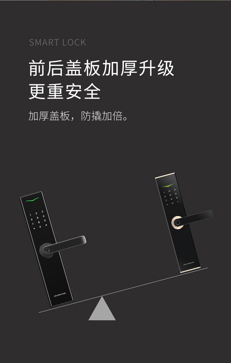 德施曼密码锁指纹锁家用防盗门智能锁v7电子智能自动智能锁感应v7