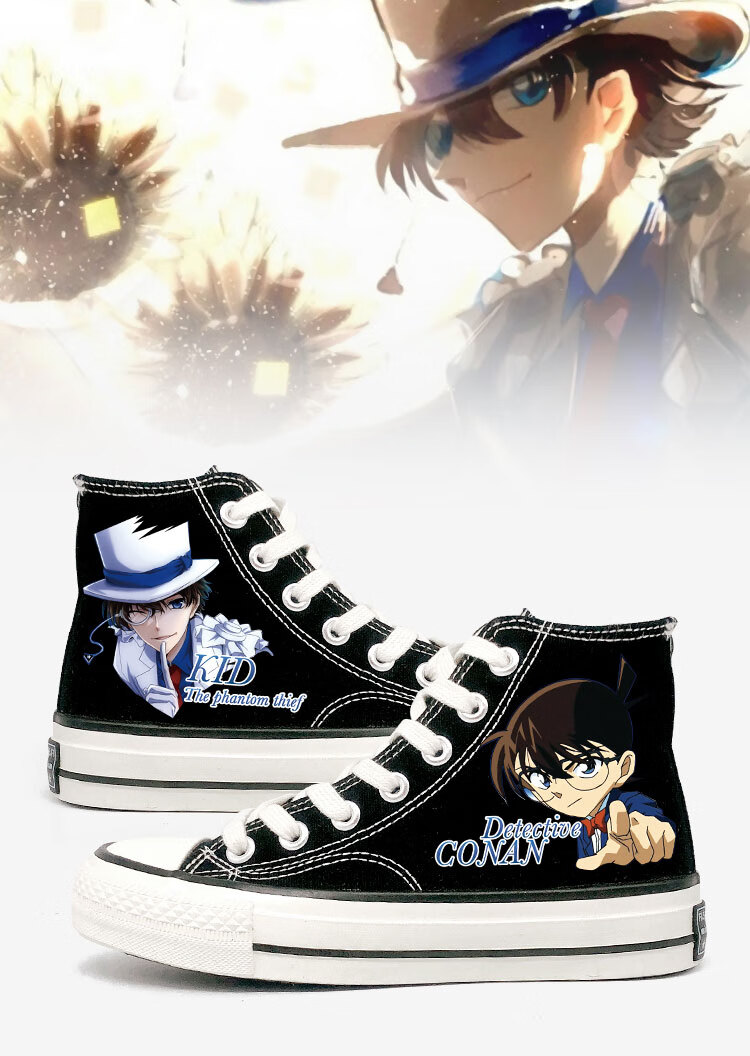 官网匡·威旗下品牌kwtbsp名侦探柯南鞋子工藤新一cos涂鸦学生帆布鞋