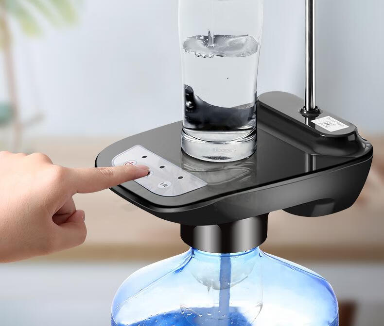 拜杰黑色台座上水器家用桶装水饮水机可充电抽水器黑色1929cm
