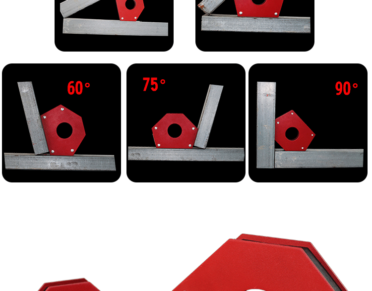 电焊吸永磁焊接定位器焊工辅助器焊接固定磁铁多边磁力角尺六边形30