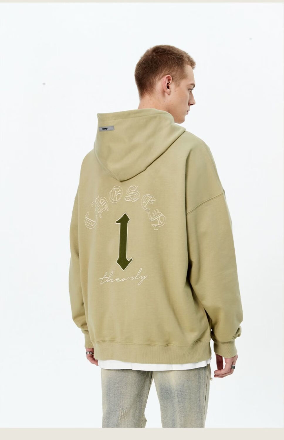 chosen1 ch天选之子美式卫衣高街潮牌秋冬长袖连帽卫衣男女帽衫 棕色