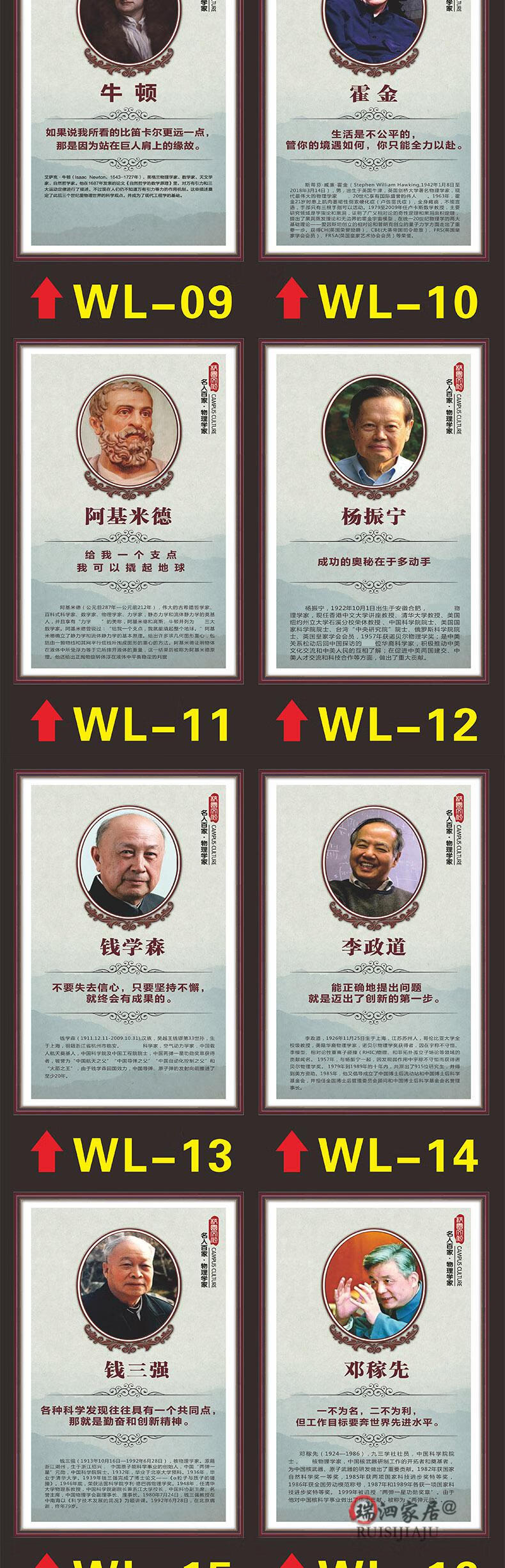 天南兄弟新品科学家挂图海报物理学家化学家生物学家数学家简介名人