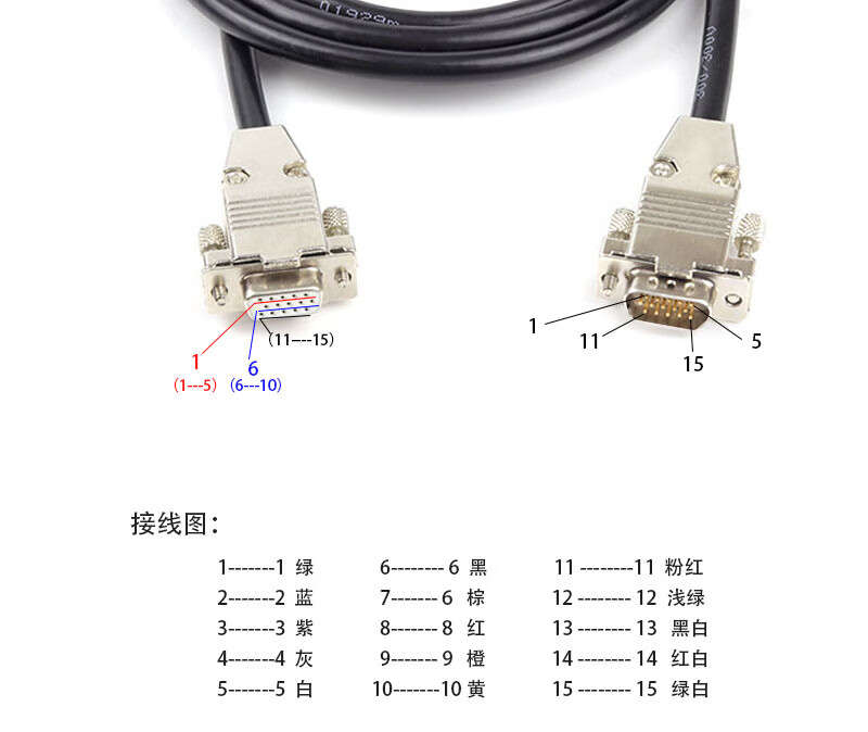 双排15针串口接线图图片