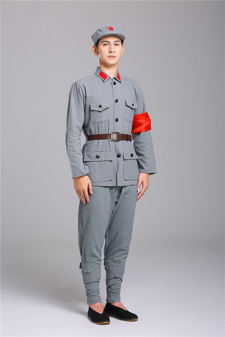 【当季新品】红军演出服男女八路军抗战服装儿童小红军表演服 灰色