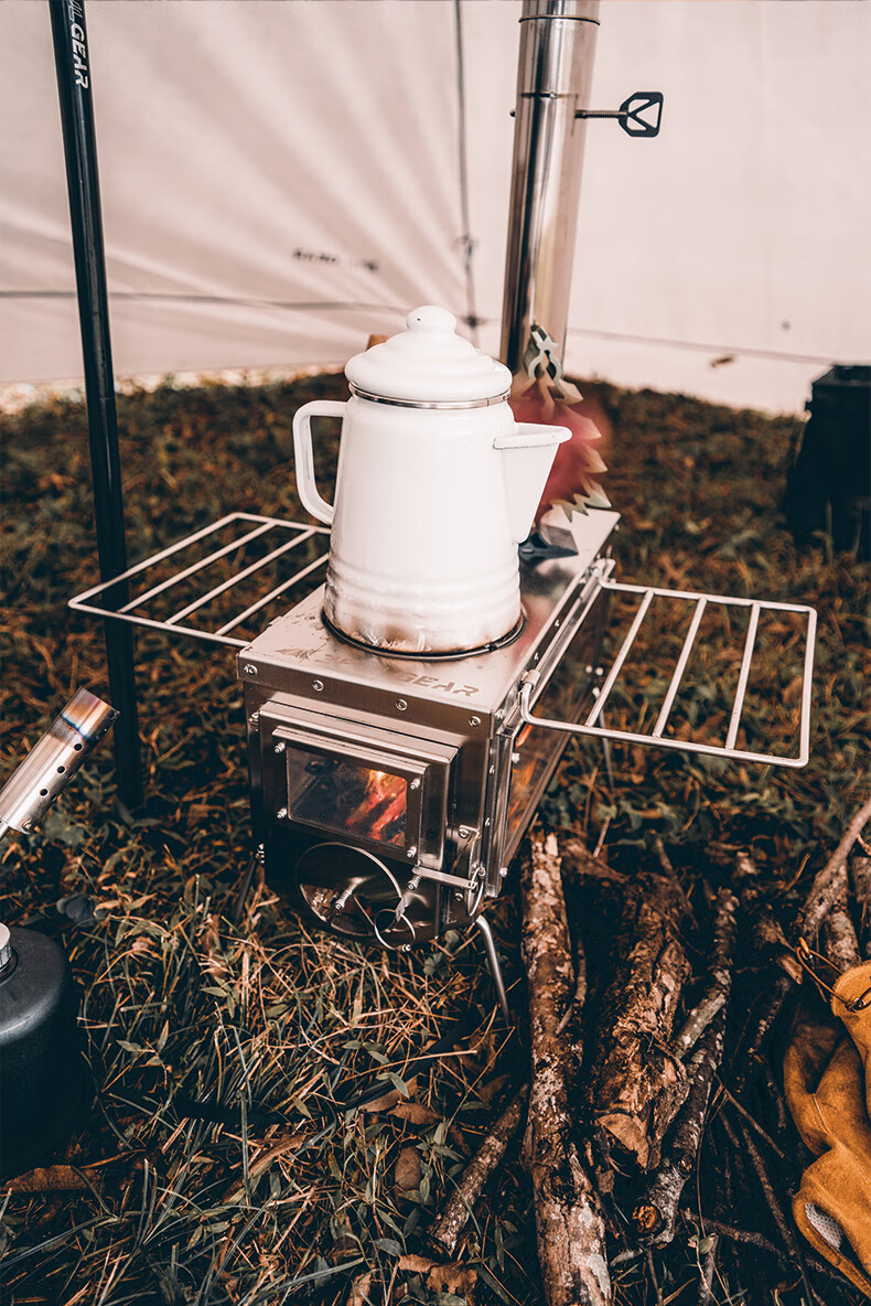 三峰出炎炉不锈钢柴火炉野营烧烤炉户外帐篷取暖炉帐内柴火炉露营用品