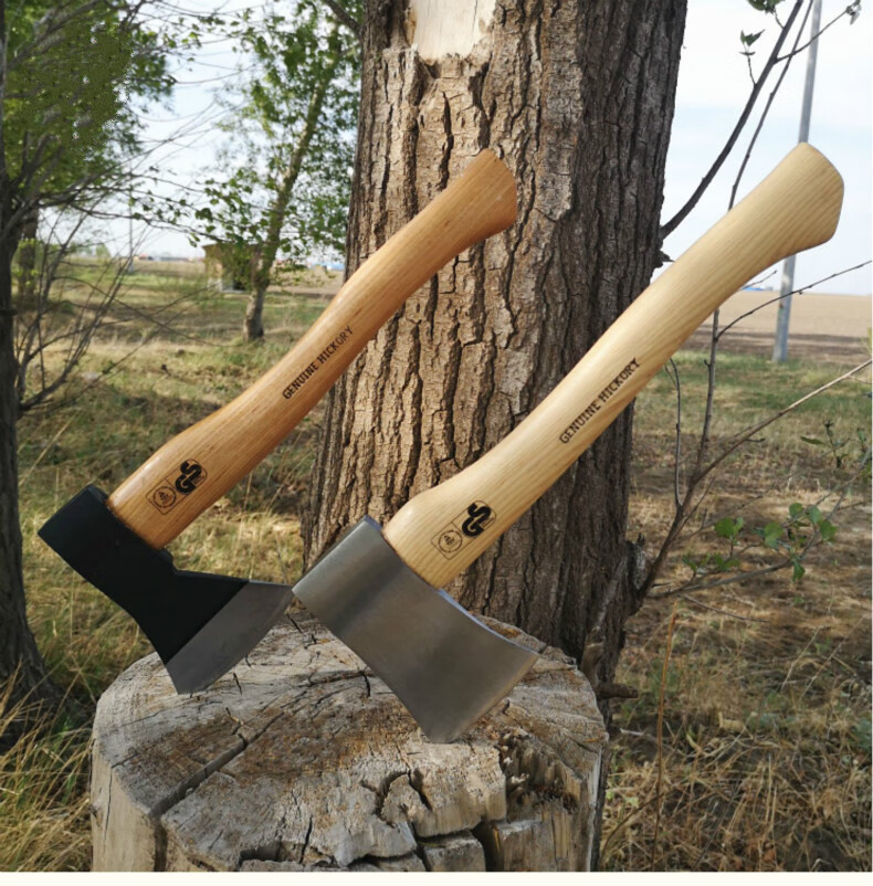 德式手斧斧头野营斧户外斧劈柴斧伐木斧木工匠斧短柄斧斧子山胡桃木柄