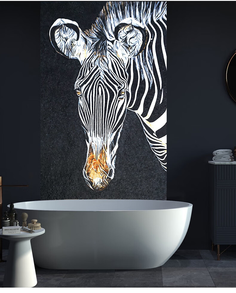 马赛克背景墙艺术壁画剪画装饰画客厅卫生间走廊玄关手工定制马图 msk