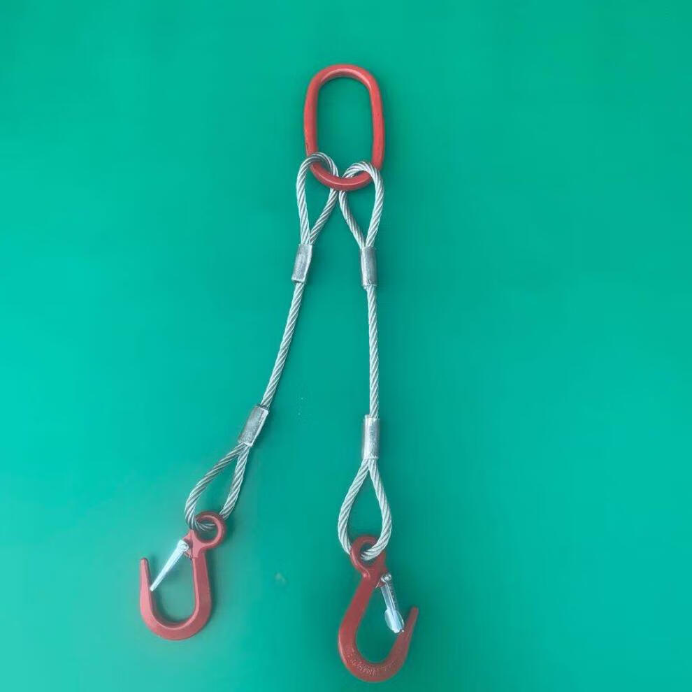 钢丝绳吊索具/压制钢丝绳组合吊具/起重吊钩索具/二肢三肢四肢 2吨1米