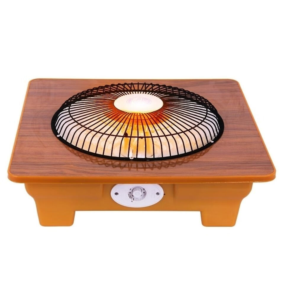 节能家用冬季小型电火盆碳纤维烤火炉实木取暖器火盆鸟笼子取暖器