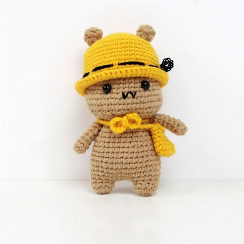 不织布字母挂件 手工编织diy材料包毛线玩偶挂件勾针织娃娃熊猫一二布