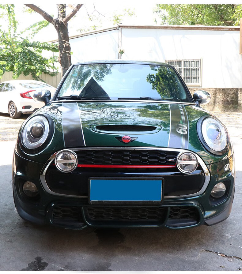 宝马mini拉花专用于迷你55 56车身贴纸引擎机盖拉力条贴 纯色款(机盖