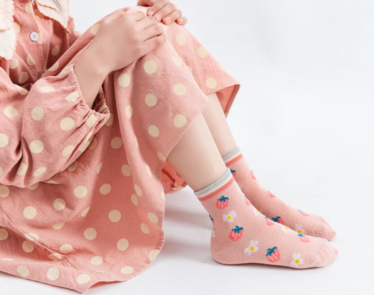 儿童袜子春夏薄款女童夏季网眼中筒女孩中大童春秋透气宝宝袜卡丝女5