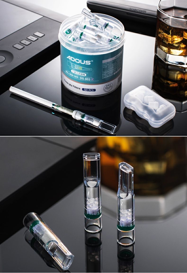 适用于烟嘴过滤器三重过滤香菸过滤嘴一次性过滤烟嘴爆珠烟细烟嘴三重