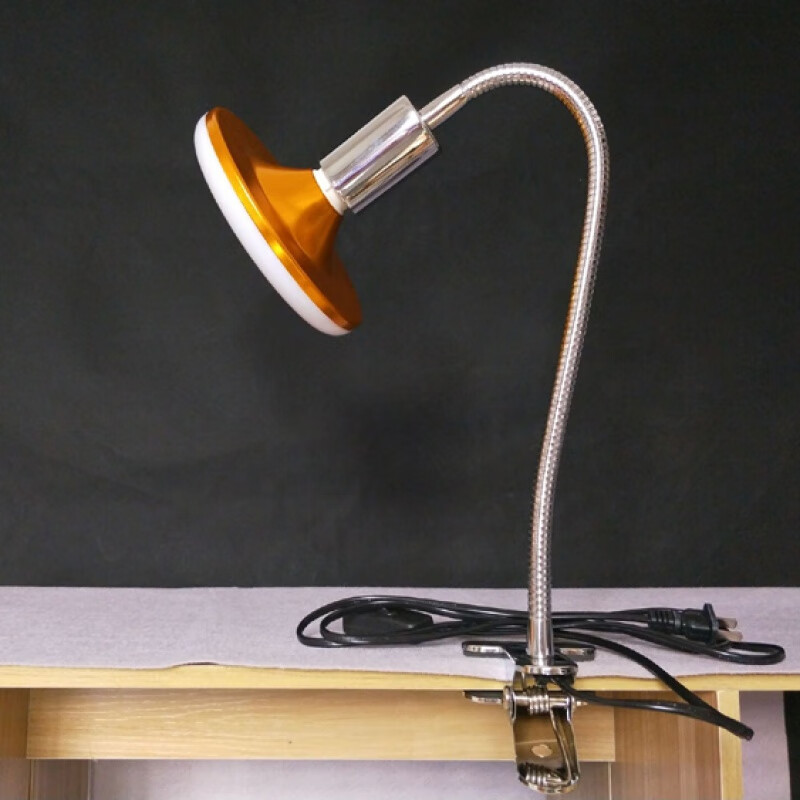 简易万向软管夹子式台灯灯座灯架e27陶瓷螺口工作 59cm灯座配led40w