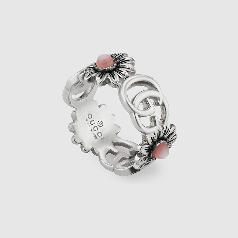 买手代购gucci古驰女士戒指21春夏双g花朵戒指527394j84408164925纯银