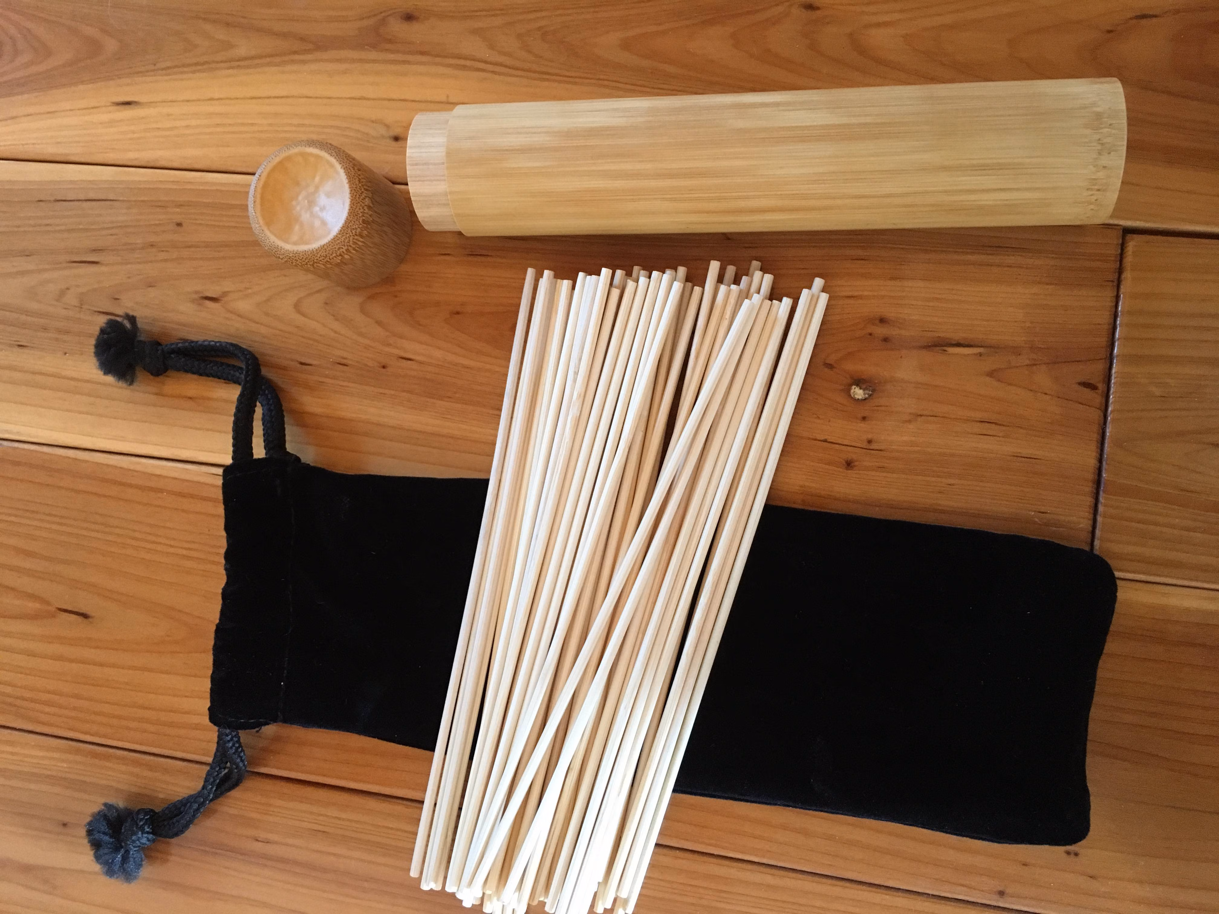 易经筹策,易经蓍草55支含袋子周易蓍草筹策占卦筮竹 精选便携带筒