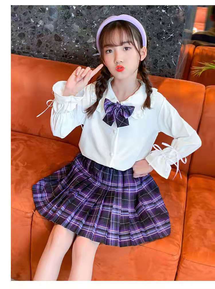 儿童jk电竞少女jk裙女童正版套装全套夏天裙小学生百褶裙儿童jk格裙