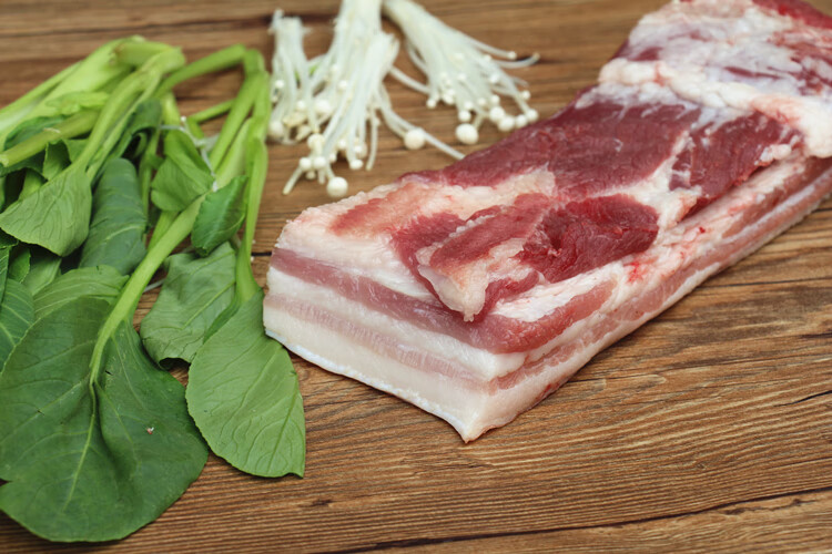 新鲜带皮五花肉猪五花肉土猪肉500g农家土猪带皮猪五花肉家庭装