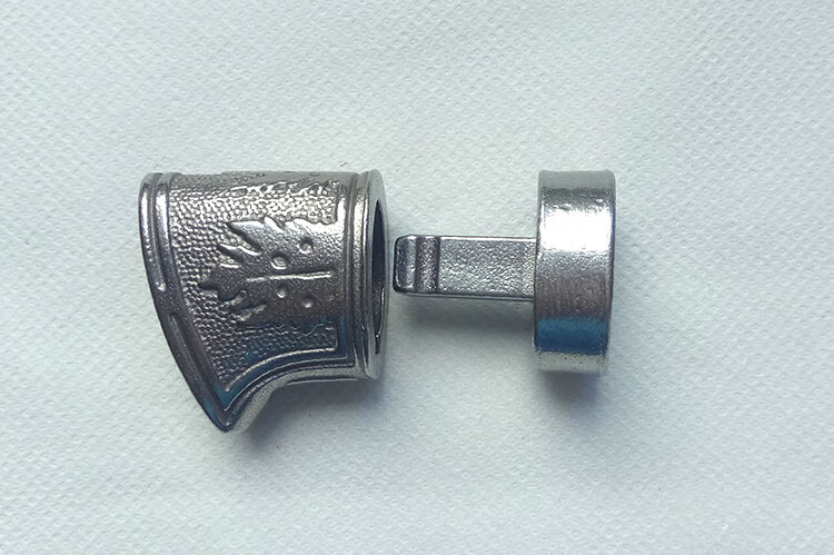 刀柄护手刀档不锈钢头钢尾刀友diy配件压铸件刀柄配件钢尾16号