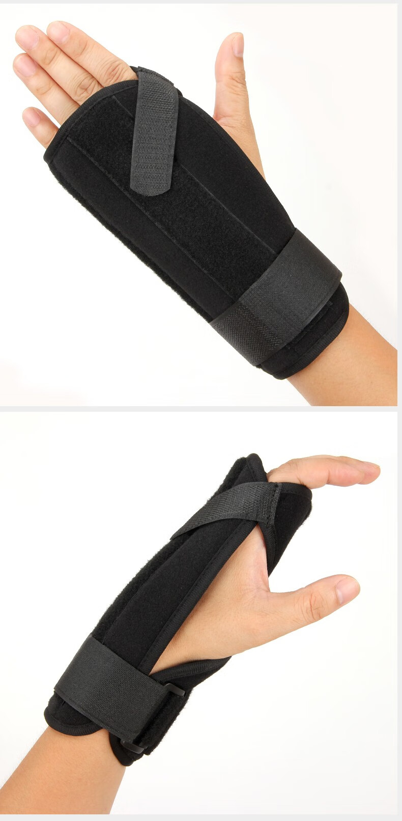 掌骨固定支具成人手掌腕指关节脱位扭伤夹板支撑术后康复护具 黑色