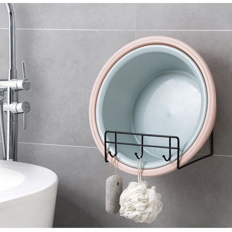 脸盆架放多盆免打孔脸盆架子家用壁挂毛巾架卫生间脸盆收纳架置物架