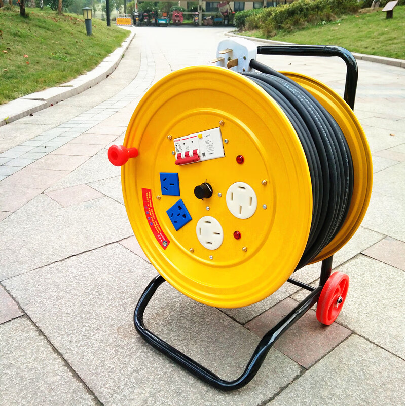 定制适用380v延长接线盘电缆卷线绕线盘三相拖线盘20/30/50米线轴 空