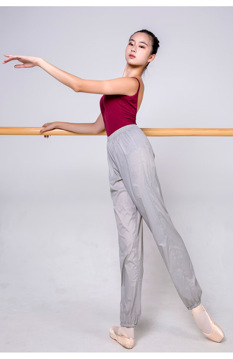 芭蕾舞热身裤练功裤薄软透气舞蹈服女形体裤 风信子蓝(背带款) s