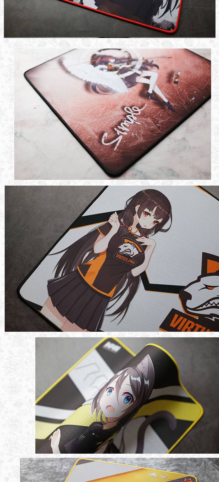 莱昂凯外设店 电竞大号细面鼠标垫二次元娘化 liquid a队csg faze娘